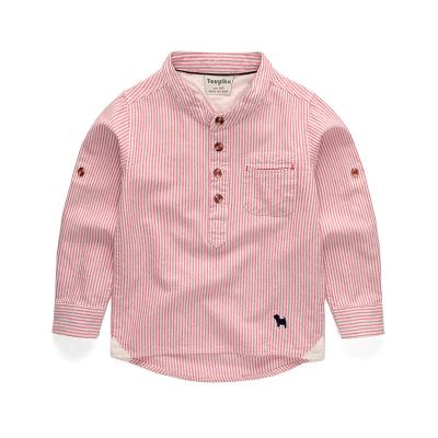 China Spring Autumn Long Sleeve Pure Cotton Breathable Plaid Kids Kids Boys Shirts for sale