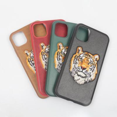 China Smart Cover 3D Real Embroidery Floral Embroidered Mobile Phone Shockproof Protective Shockproof Leather Case For iPhone 13 12 11 Pro Max for sale