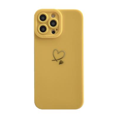 China New Designer Shockproof Gold Stamping Love Heart Soft Silicone TPU For iPhone 13 Pro Max Phone Case for sale