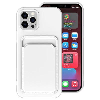 China Built-in Soft Silicone Shockproof TPU Protective Case Tri Slot Wallet Tri Case Outdoor Phone Case For iPhone 13 Pro Max for sale