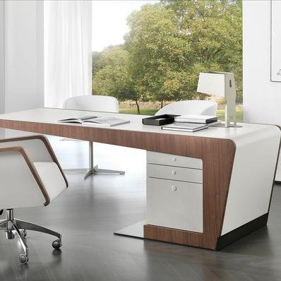 China Renewable White acrylic solid surface luxury design executive office desk for sale