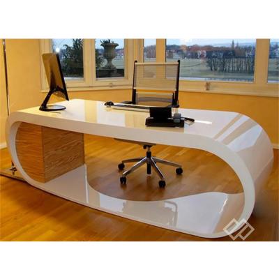 China Design office revolving table Italy manager office luxury artificial marble stone desk for sale