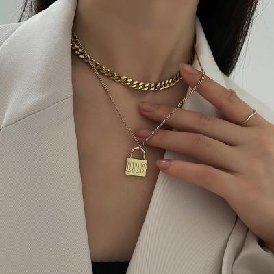 China Hot Selling High Quality Designer Hip Hop Steel Necklaces Cuban Statistical Institute Titanium Necklaces Europe and America Necklaces for sale