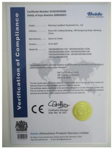 CE - Nantong Leveltech Equipment Co., Ltd.