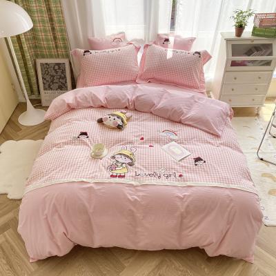 China Lovely Style Cotton Duvet Cover Set Anti-static Cartoon Girl Printed Kids Bedding Set For Children for sale