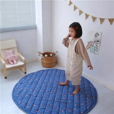 China Washable Round Shaped Cotton Kids Floor Play Mat For Kids for sale