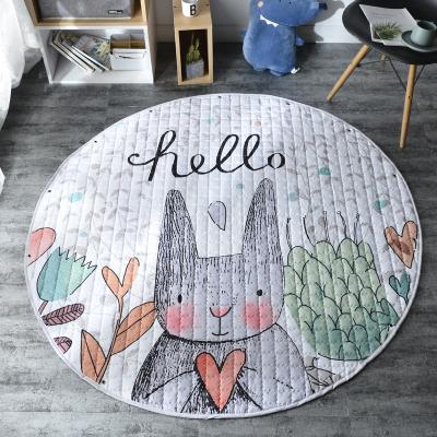 China High Quality Soft Cotton Washable Around Mat Toy Storage Baby Crawling Floor Play Mat For Children for sale