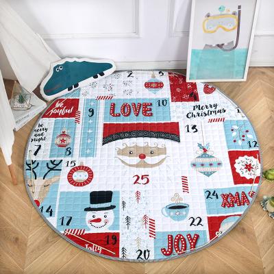 China Foldable Round Comfort Mat Activity Toy Storage Play Mat For Baby And Kids Washable for sale