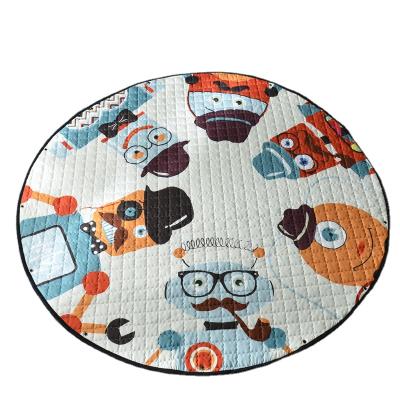 China Digital Printing Washable Round No-slip Mat Baby Toy Storage Play Mat For Kids for sale