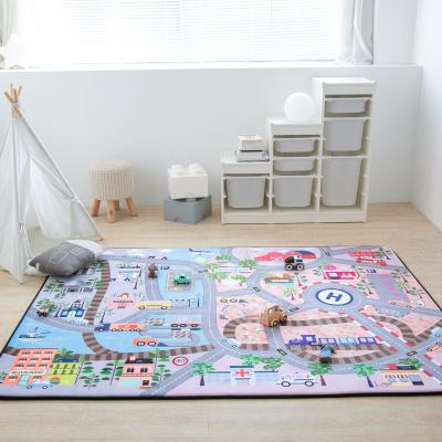 China New Product Washable Cartoon Traffic Map Baby Play Mat for sale