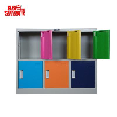 China New Color 6 Doors Adjustable Gym Office Small Metal Furniture (Height) Steel Storage Cabinet Locker for sale