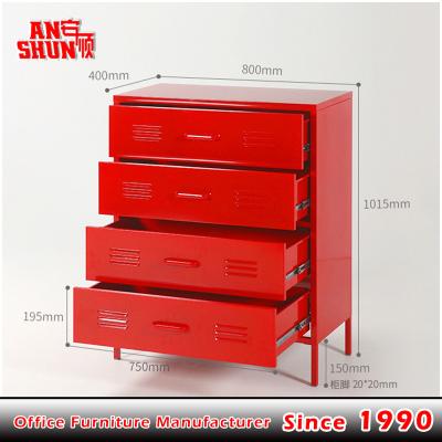 China Modern Home Furniture Customized 4 Drawer Modern Steel Storage Cabinet for sale