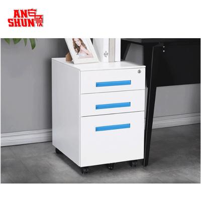 China Steel Plate Movable 3 Drawer Pedestal Mobile Cabinet Cold Rolled Steel Pedestal For Office Furniture for sale