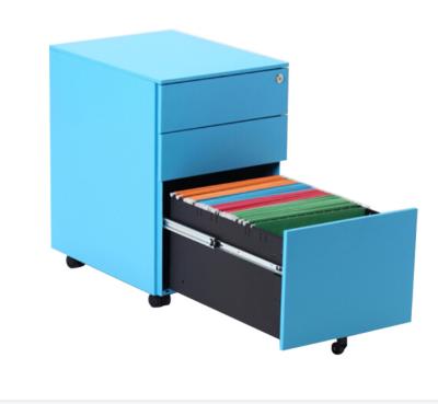 China Modern Movable Metal Furniture 3 Drawer Filing Cabinet 3 Drawers Metal Movable Desk JAS-040 Pedestal for sale