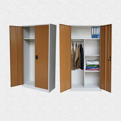 China Wholesale Wardrobes Almirah Design 2 Door Clothes Cabinet Metal Locker (Height) Steel FAS-005 Adjustable for sale