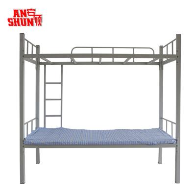 China BAS-043 Modern Heavy Duty Worker Dorm Metal Double Bunk Bed For Adult for sale