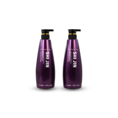 China Cosmetic Purple 750ml High End Transparent Shampoo For Men Foaming Pump Bottle Packaging Plastic Bottles for sale