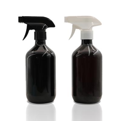 China Custom Healthcare 500ml 16.9oz Empty Plastic Home Spray Bottles Black Spray Bottle for sale