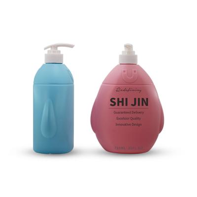 China 750ml Recyclable Material Blue Plastic Bottle Shampoo Bottle Pe 750ml Baby Shower Lotion Gel Bottle Flip Cap Bottle for sale