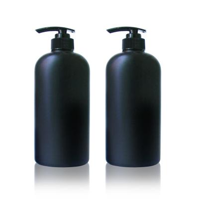 China Custom Color 3000ml Personal Care Lotion Bottle Black HDPE Oval Shampoo Bottles for sale