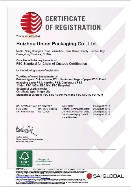 FSC - Huizhou Union Packaging Co., Ltd.