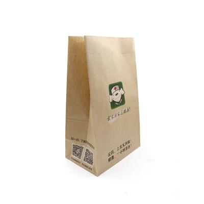 China Recyclable Cheap Price Manufacturers Custom Printing SOS Brown Kraft Paper Take Away Bag for sale