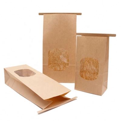 China Recyclable Brown Biogradable Custom Order Biscuit Cookie Paper Packaging Snacks Kraft Paper Bags for sale