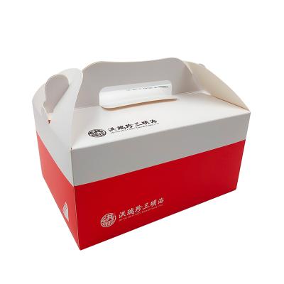 China Logo Baking Food Packaging Cupcake Recyclable Biodegradable Custom Candy Food Grade Paper Box With Handle for sale