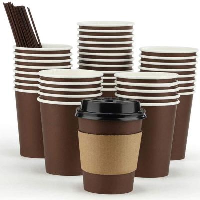 China Recyclable Disposable Paper Cup 4/6/8Oz Hot/Cold Drink Single/Ripple/Double Wall Coffee Paper Cup for sale