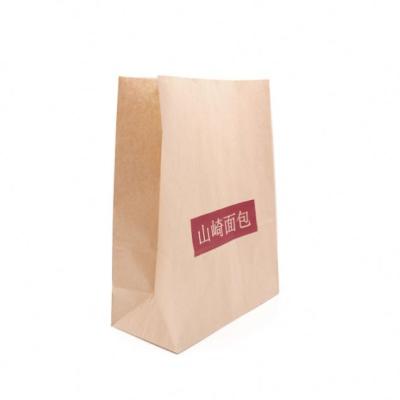 China Brown Recyclable Recyclable Grocery Takeaway Packaging Custom Brown Kraft Paper Bakery Bags Without Handle for sale