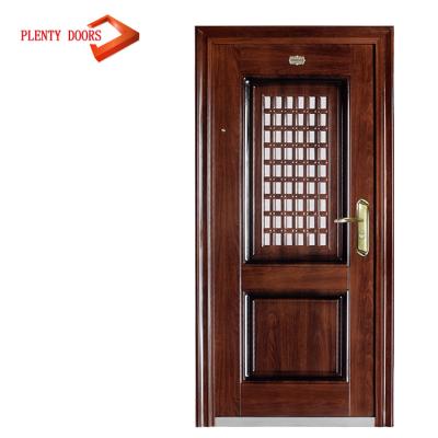 China Swing Iron Grill Window Door Steel Glass Door In Malaysia Steel Entry Door for sale