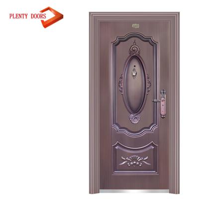 China ISO9001 Modern Cheap Price Outdoor Security Front Entrance Security Indian Designs Single Steel Door for sale