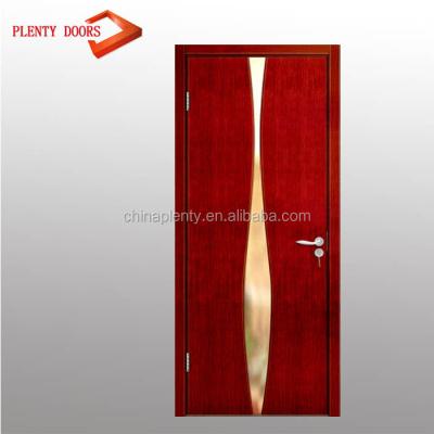 China Modern high quality sound proof teak inside woden door with glass for sale