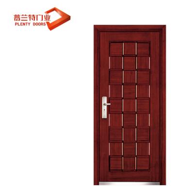 China Turkey modern embossed armored door, steel wooden armored door, security steel wooden door with CE for sale