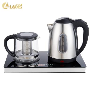 China Household Wholesale Price 1.8L+1L Capacity Glass Tea Maker Set Machine With Overheat Protection for sale