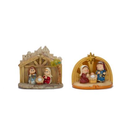 China Resin Home Handicraft Decoration Holy Family With Baby Jesus Figurine Catholic Religious for sale