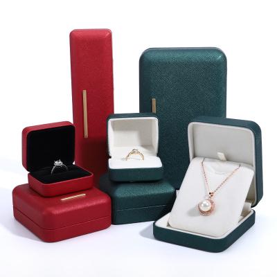 China Customized Velvet Jewelry Box for PU Leather Bracelets Earrings and Pendants Packaging for sale