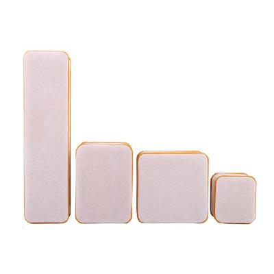 China Custom Apricot Color Velvet Jewelry Packaging Box for Double Layer and 6*5.5*5cm Size for sale