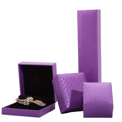 China Pendant Bracelet Necklace Ring Jewelry Box Purple Paper Packaging Hot Stamping for sale