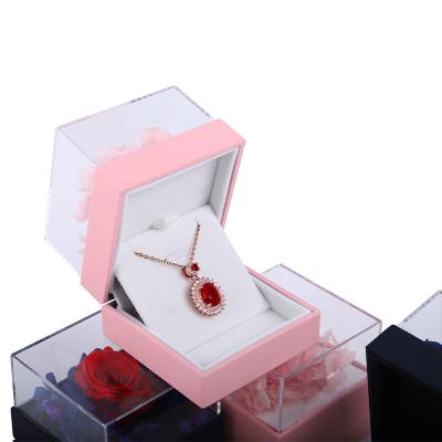 China Square Rose Flower Jewelry Packaging Box Floral Ring Box For Gift Custom Design for sale