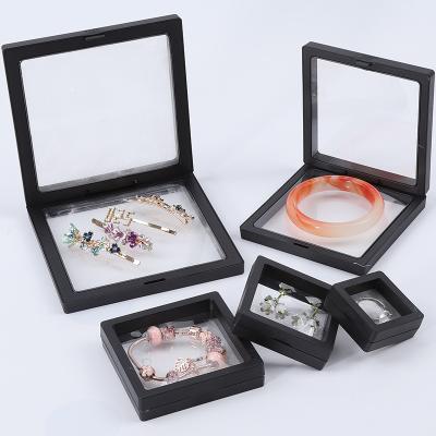 China Black Luxury Jewelry Display Cases Plastic Protective Box With PE Film For Jewelry for sale