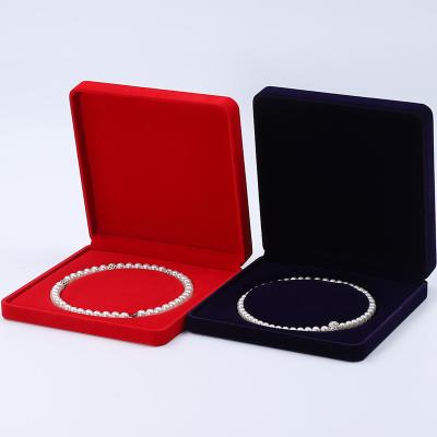 China Custom Shape Sleek Soft Velvet Jewelry Box , Pearl Necklace Storage Jewelry Set Box for sale