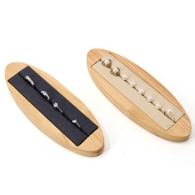 China Multipurpose Solid Wood Oval Jewelry Display Plate For Ring Ear Studs Exhibition for sale