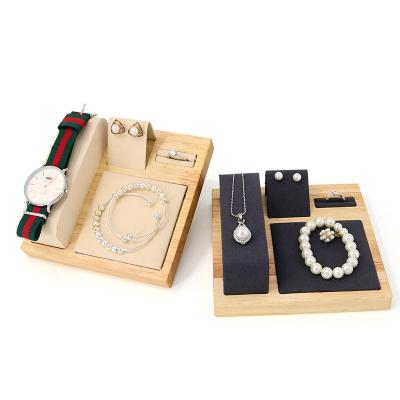 China Multipurpose Wooden Luxury Jewelry Display Tray for Watch Pendant Ear Studs for sale