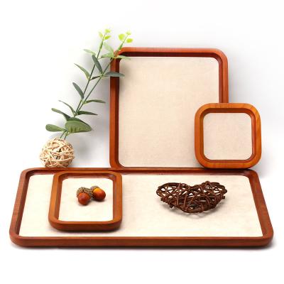 China Durable Solid Wood Jewelry Display Tray Luxury Props For Ring Pendant Display for sale