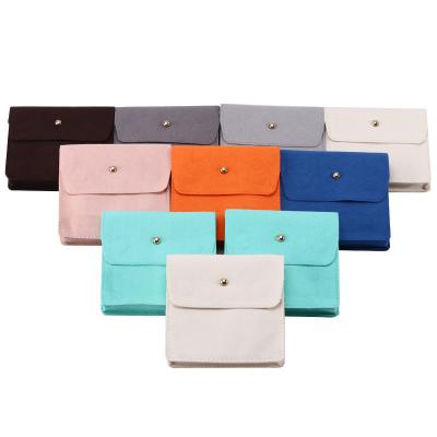 China Upscale Anti Scratch Mini Velvet Jewelry Pouches Flip Open Luxury Small Velvet Bags for sale