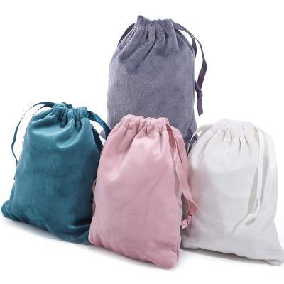 China Soft Touch Adaptable Storage Velvet Drawstring Bag for Treasure Jewelry Packaging for sale