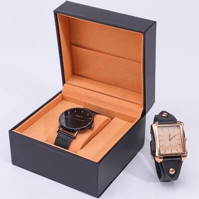 Chine Boîte de rangement de montres en cuir en PU avec poche intérieure pour bijoux à vendre