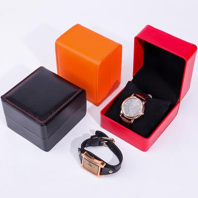 China Custom WaterProof PU Leather Luxury Watch Packaging Box Soft Velvet Lining for sale