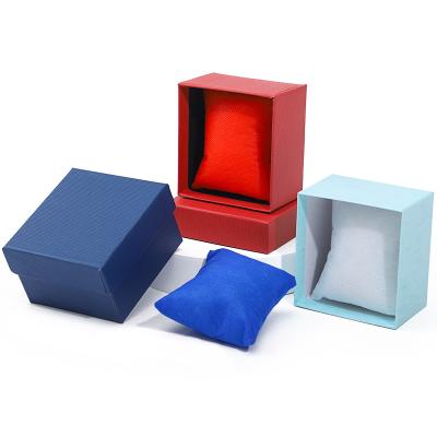 China Single Slot Twill Grain Paper Watch Box Packaging with Detachable Pillow for sale